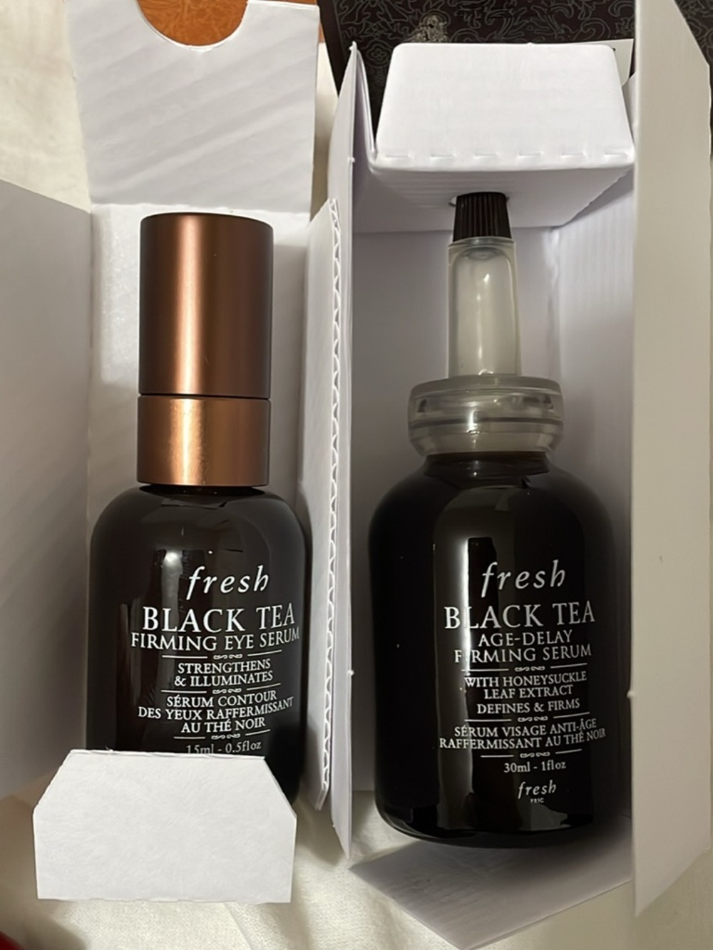 Fresh Beauty black tea serum + eye serum